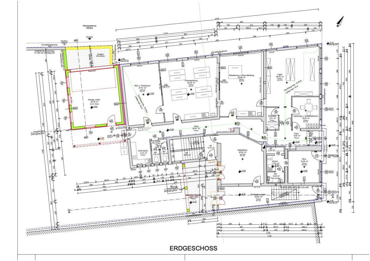 Planunterlagen Erdgeschoß